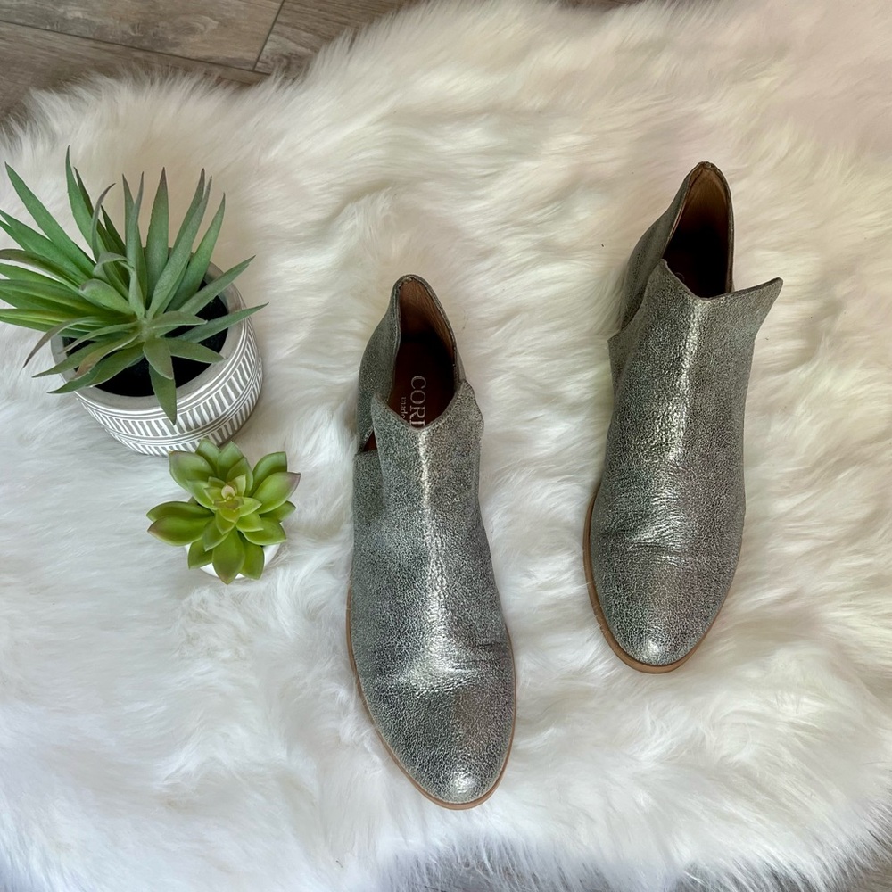 CORDANI | Metallic Silver Ankle Booties